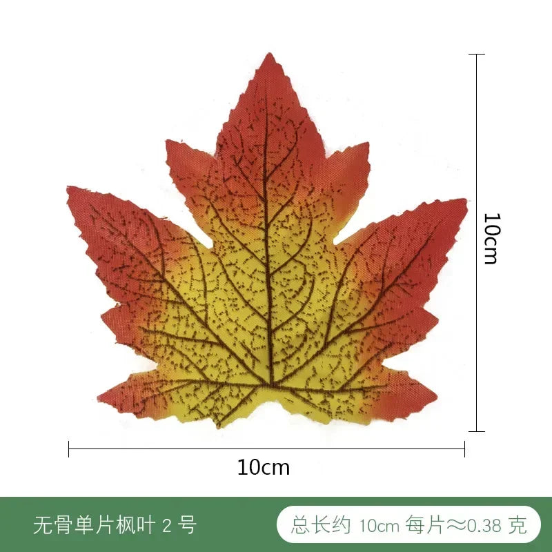 Artificial Maple Leaf Fall Decorations 50pcs Harvest Festival Home Decor Boneless Feel