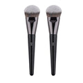 2pcs Makeup Foundation Brushes Set - Angled Flat Face Face Essential Beauty Tools