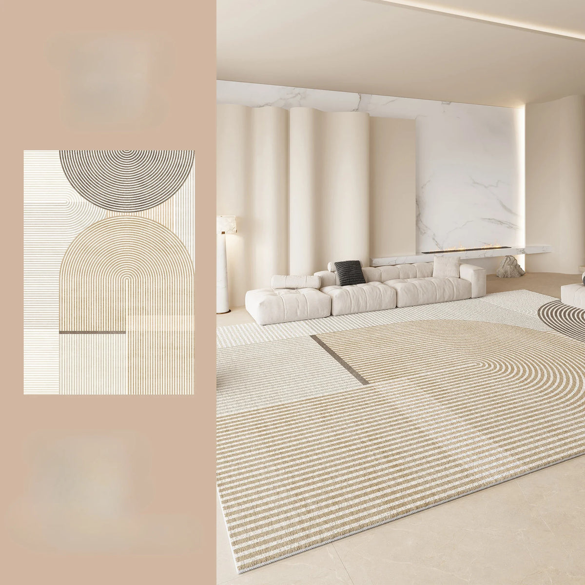 Large Soft Area Rug for Living Room & Bedroom - Washable Plush Carpet