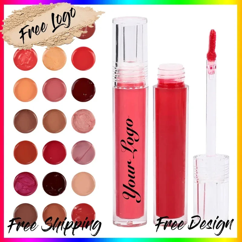 Vegan Transparent Shimmer Lip Gloss Liquid Lipstick with Custom Logo - 15g/25g/100g
