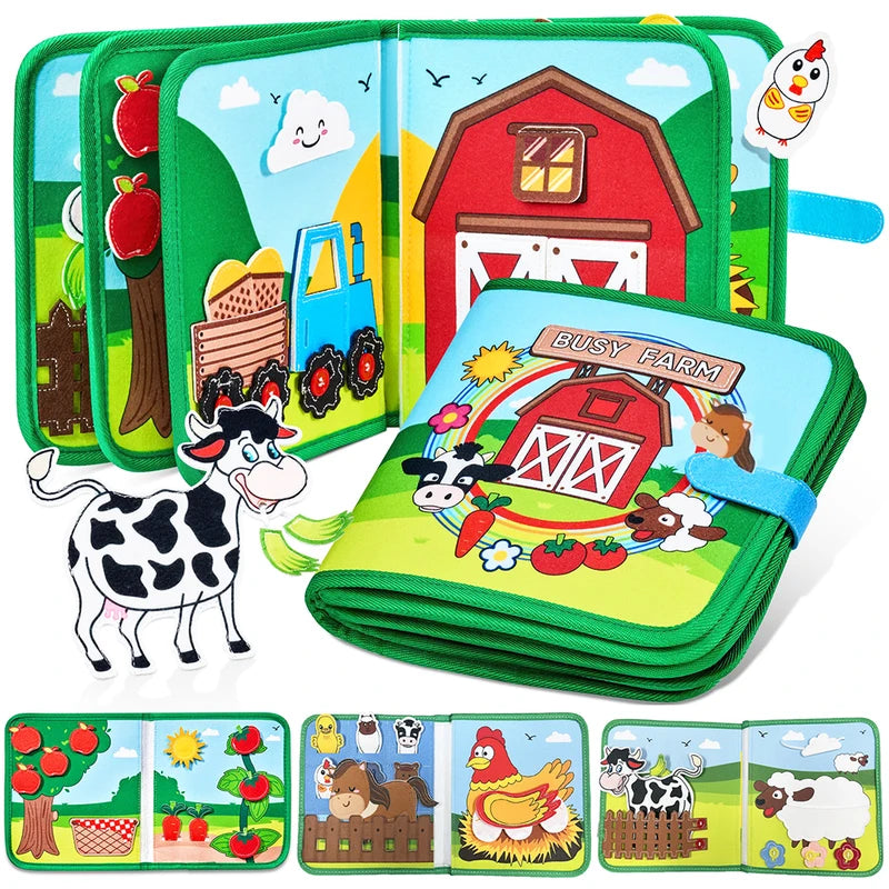 Farm Animal Montessori Busy Board for Toddlers Sensory & Learning Toy
