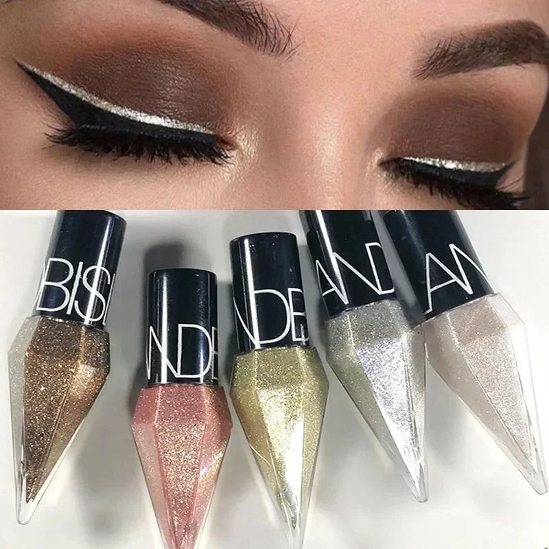 Liquid Glitter Eyeshadow & Eyeliner Set - Sparkling Silver & Rose Gold Colors