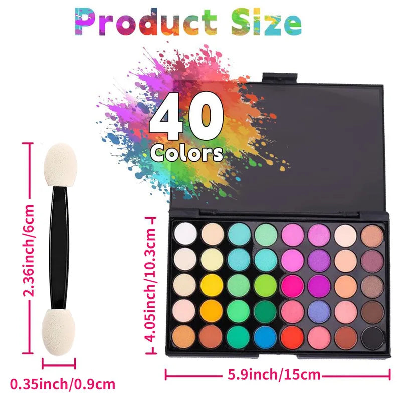 Bright High Saturation Nail Powder Palette | 40 Color Gradient Rubbing & Painting Pigments