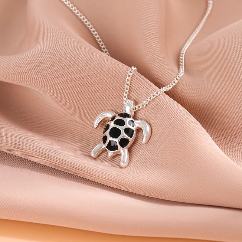 925 Sterling Silver Turtle Necklace Pendant for Women - Clavicle Chain Jewelry