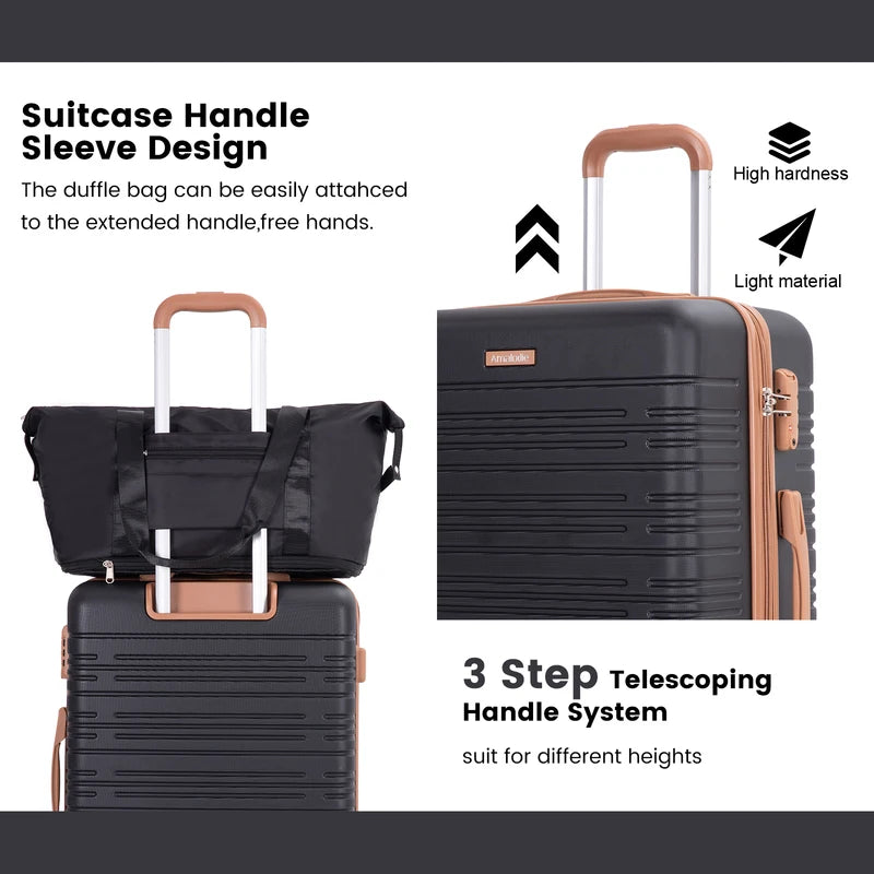 6-Piece Luggage Set with Spinner Wheels TSA Lock Hardcase Travel Suitcases