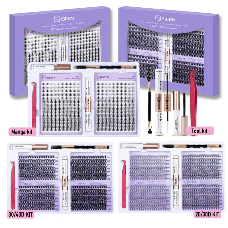 DIY Eyelash Extension Kit Full Set with Lash Bond & Seal, Tweezers & Brush