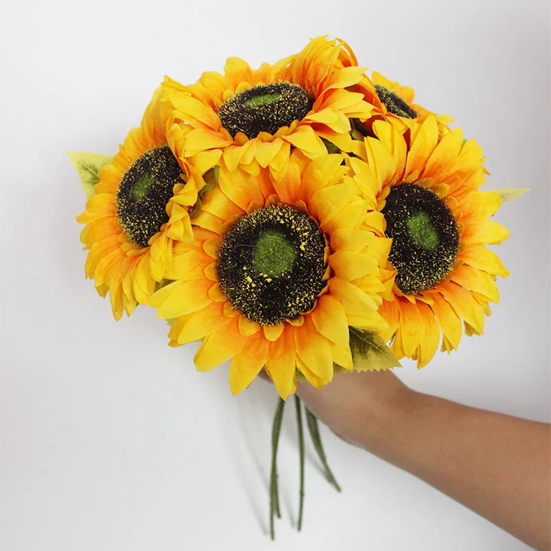 Artificial Sunflowers Bouquet Flowers for Home Garden Decor Wedding Party