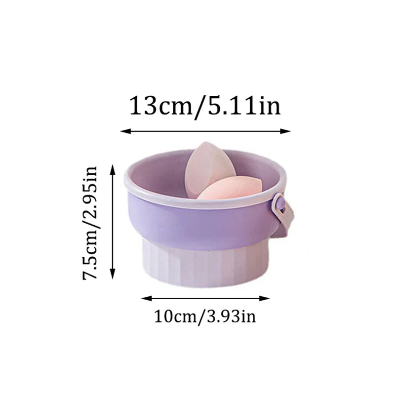 Makeup Brush Cleaning Bowl Set Silicone Egg Brush & Puff Cleaner Storage