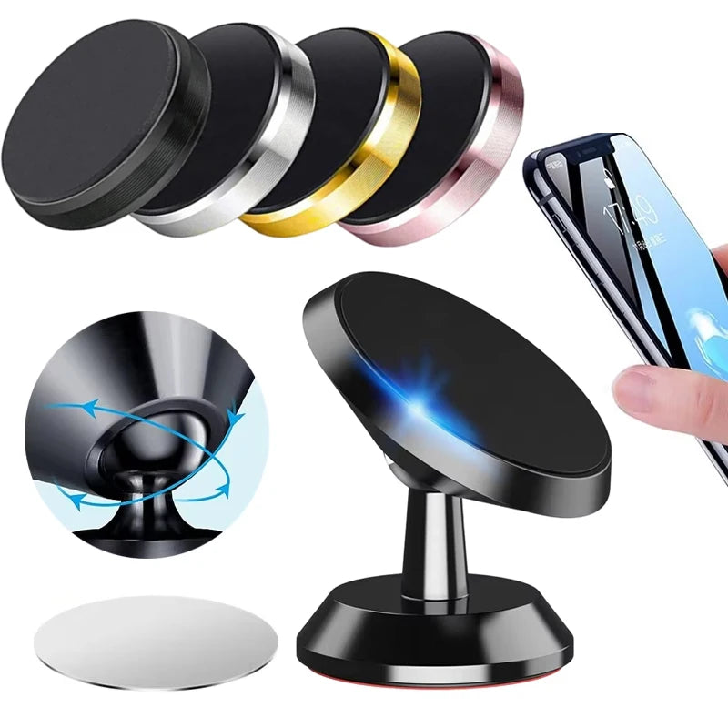 Magnetic Car Phone Holder Mount - Universal Dashboard Support for 4-6.5 Inch Phones