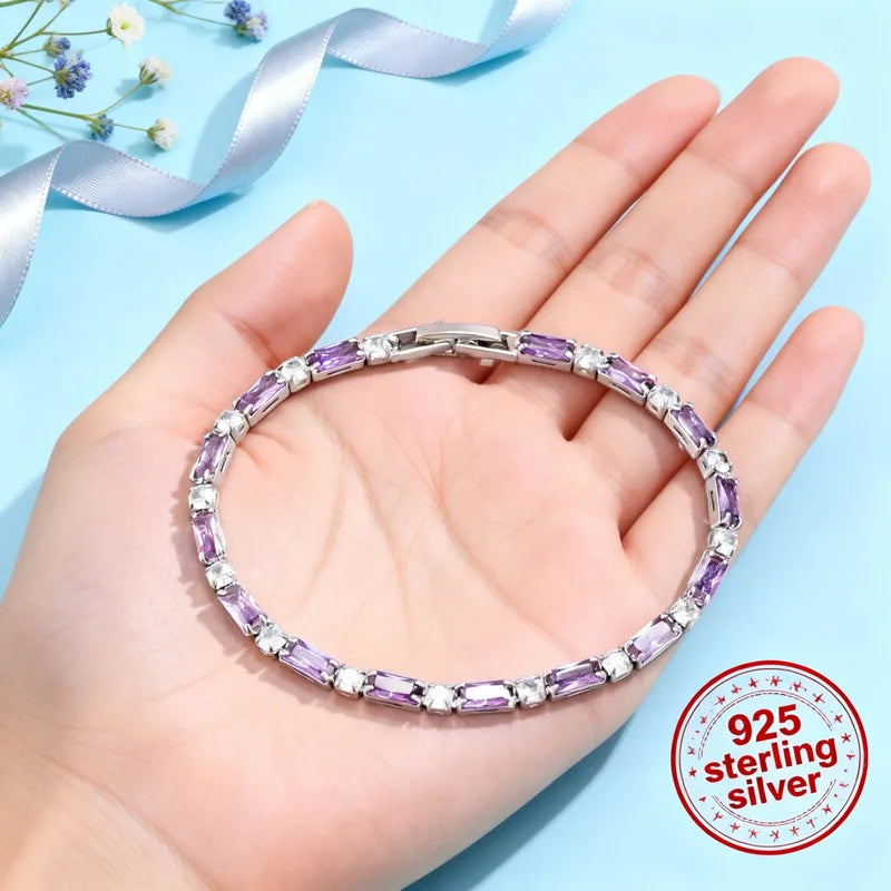 Sterling Silver Zirconia Charms Bracelets for Women Wedding & Holiday Gifts
