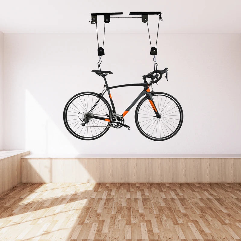 Ceiling Mount Bicycle Hoist Rack - Heavy Duty Up to 60kg Space Saver