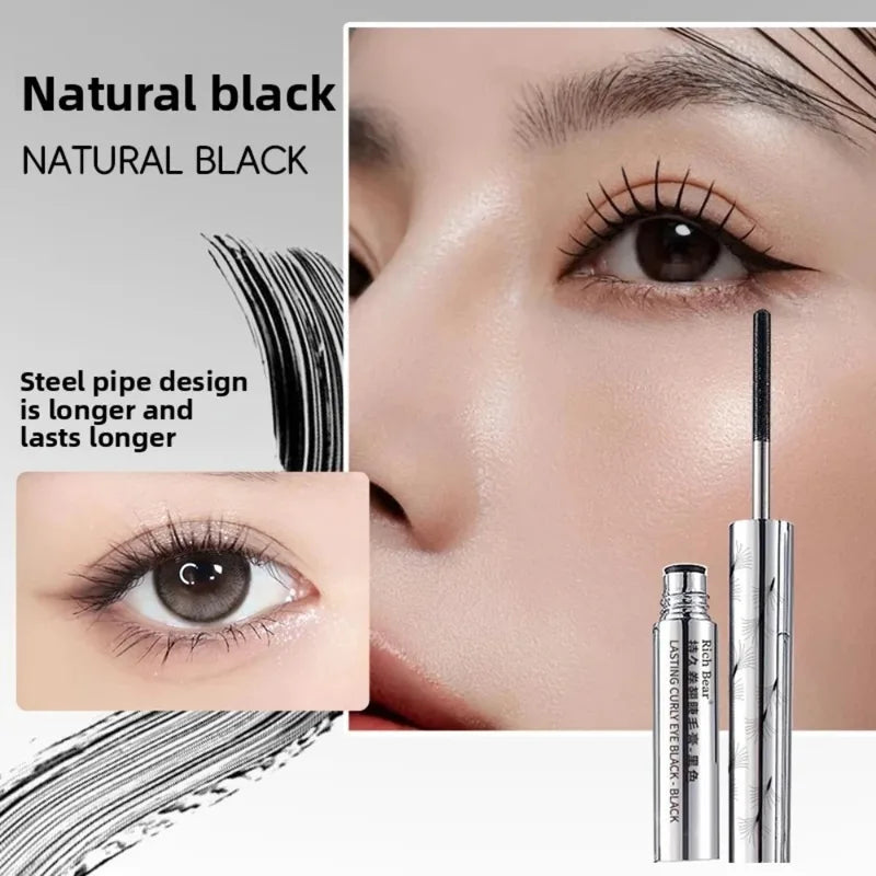 Waterproof Long-Lasting Curling Mascara with Spiral Brush - Natural Volume