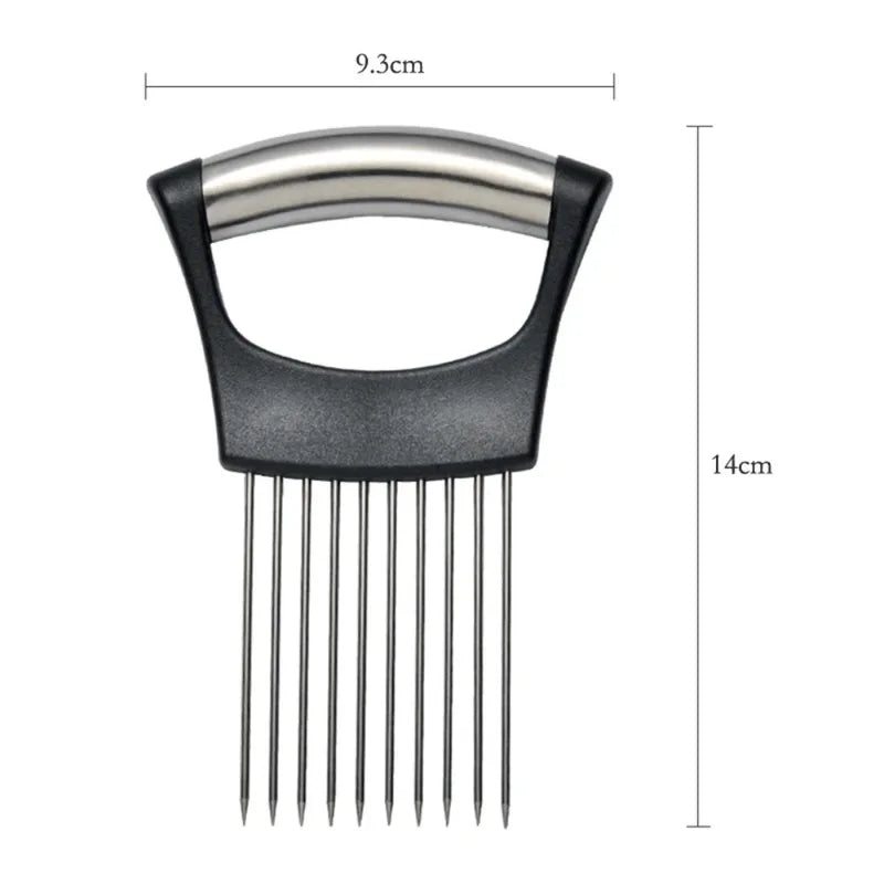 Stainless Steel Onion Cutter Holder Food Slicer Kitchen Gadget