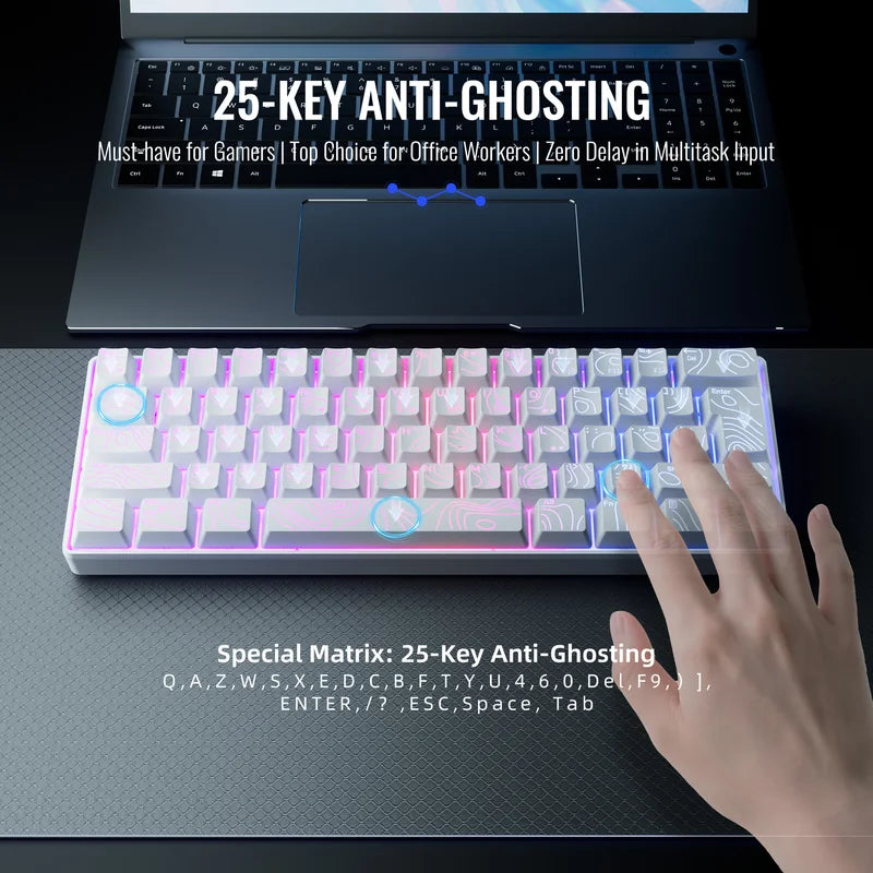 RGB Backlit Gaming Keyboard 61-Key Compact Mechanical Style for Fast Play
