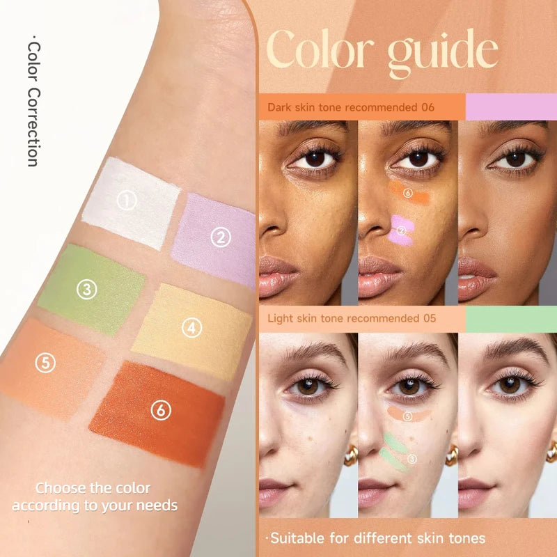 Color Correcting Concealer Stick Set - Full Coverage, Oil Control & Brightening