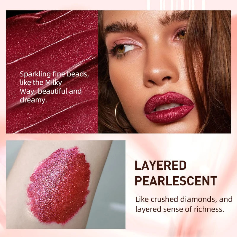 Shiny Glitter Liquid Lipstick - Waterproof Long Lasting Lip Gloss with Diamond Effect