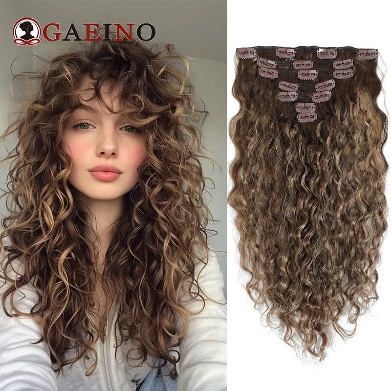 Water Wave Clip-In Hair Extensions 100% Human Remy Hair 7-Piece Set