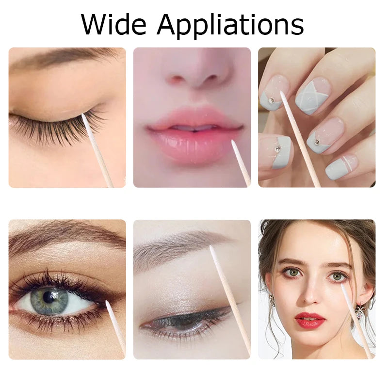 Micro Cotton Swabs for Eyelash Extension & Makeup Cleaning - 1000/200/100pcs