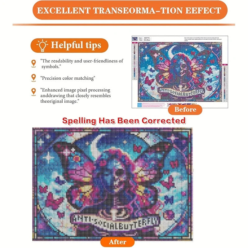 Diamond Painting Kit Halloween Skeleton Theme Full Diamond Art with Frame-Free Design