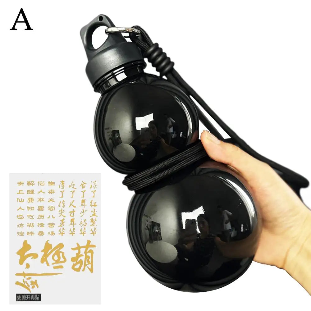 Child Gourd Water Bottle 750ml Retro Chinese Design Leakproof Travel Hydration