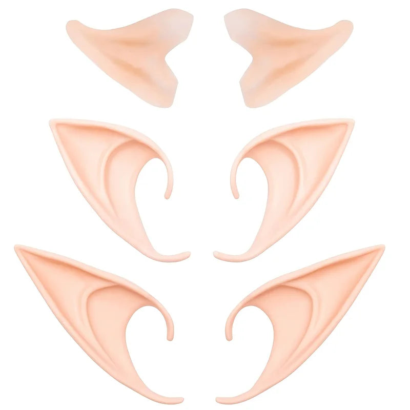 Fairy Elf Ears Cosplay Accessories - Soft Pointed Tips for Anime Party Halloween Christmas