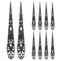Long Artificial Nail Tips with Metal Claws for Halloween & Cosplay - 10PCS