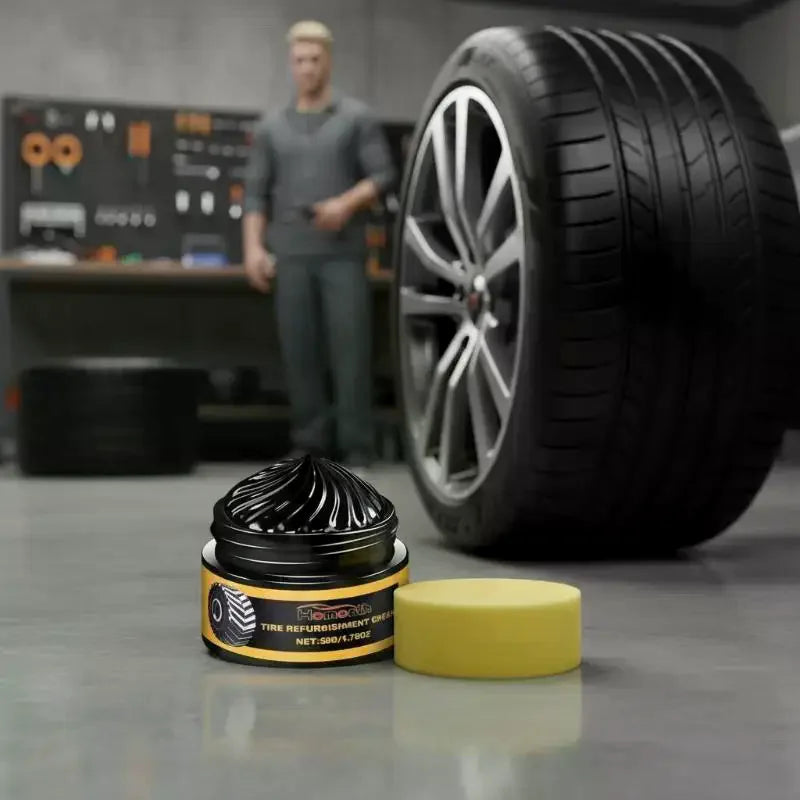 Car Tire Coating Wax Shine Paste Long-Lasting Rubber Protection for Auto Tires
