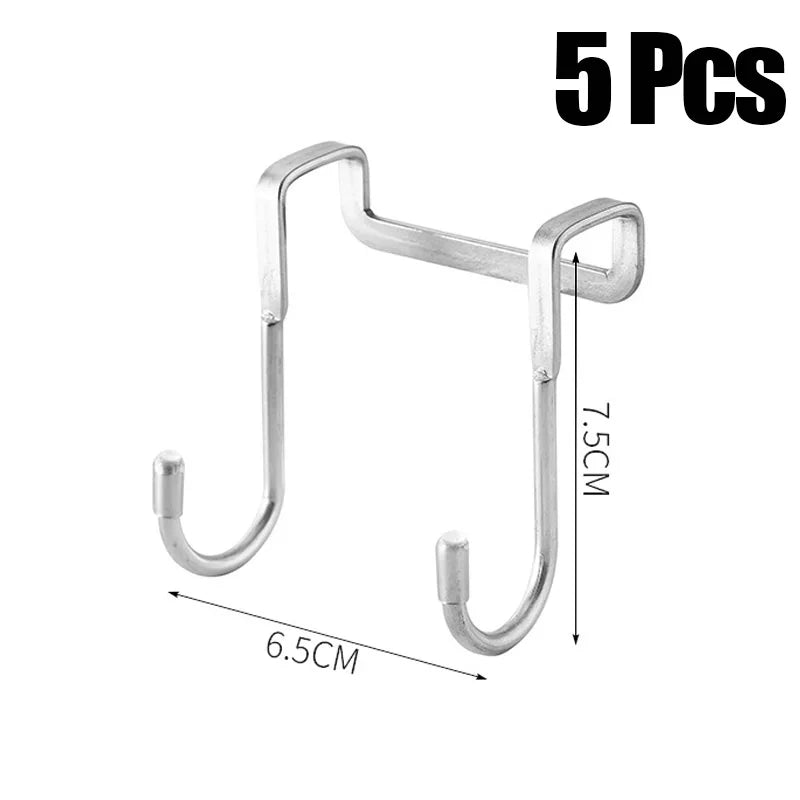 304 Stainless Steel S-Shape Double Hook for Kitchen Bathroom Cabinet Door Storage