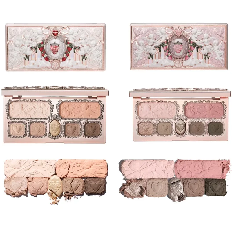 Flowerknows All-in-One Makeup Palette with Blush, Bronzer, Highlighter & Eyeshadow - Vegan Face Color Set