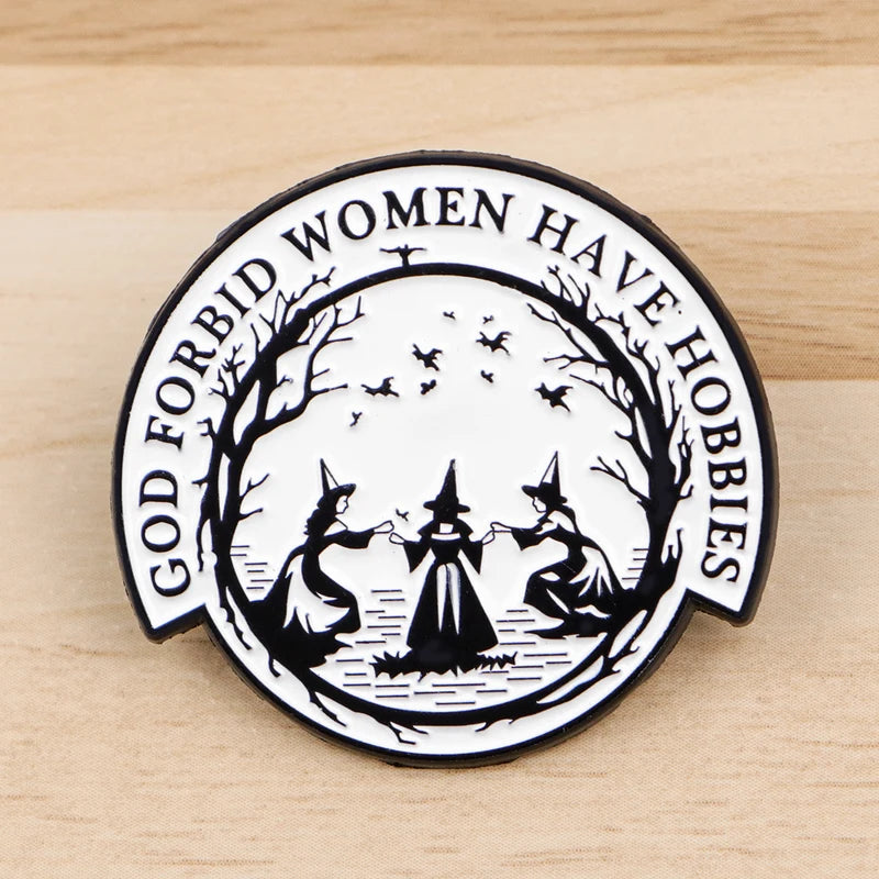 Halloween Witch Enamel Pins Pack Badge Brooches for Jackets Bags Cosplay Gifts