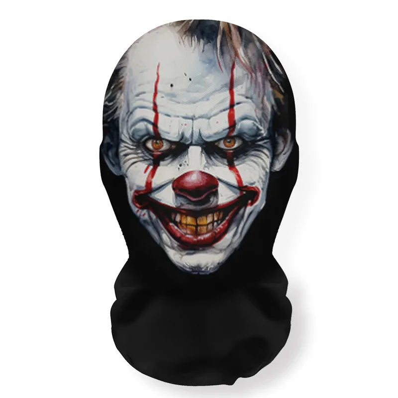 Halloween Skeleton Mask Elastic Mesh Hood Scary Party Cosplay Prop Breathable Face Cover