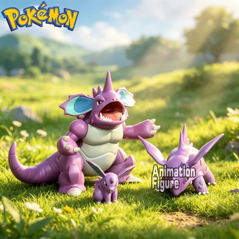 Anime Pokemon Nidoqueen & Nidoking PVC Action Figures Collectible Toys