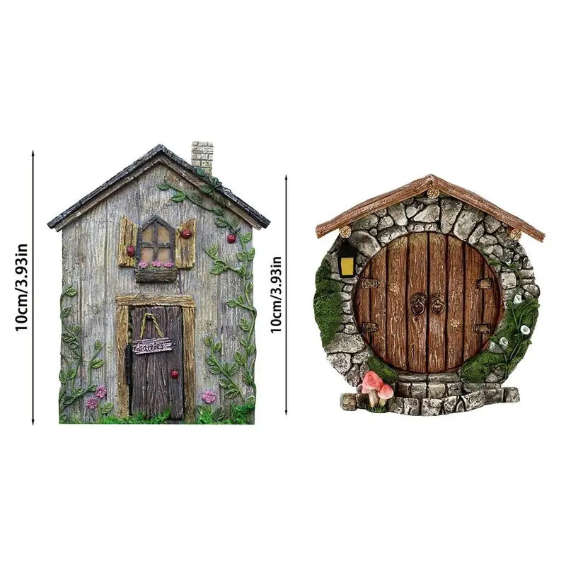 Miniature Fairy Garden Door - Weatherproof Wooden Yard Art Decor, Gnome & Fairy Door for Kids & Garden