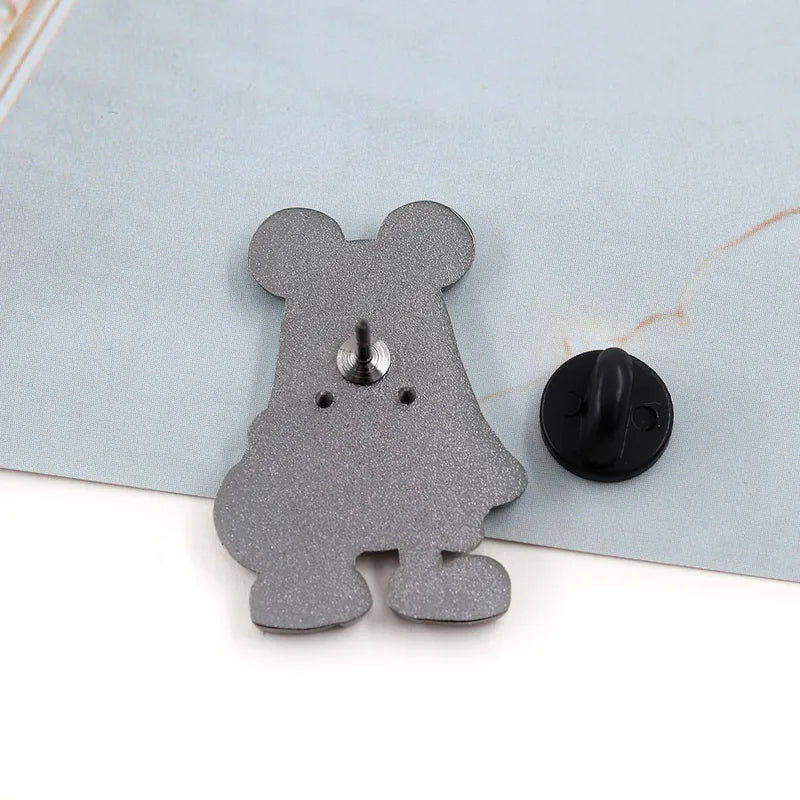 Halloween Ghost Mouse Brooch with Jack-o'-Lantern Cartoon Pin Cute Anime Badge Accessory