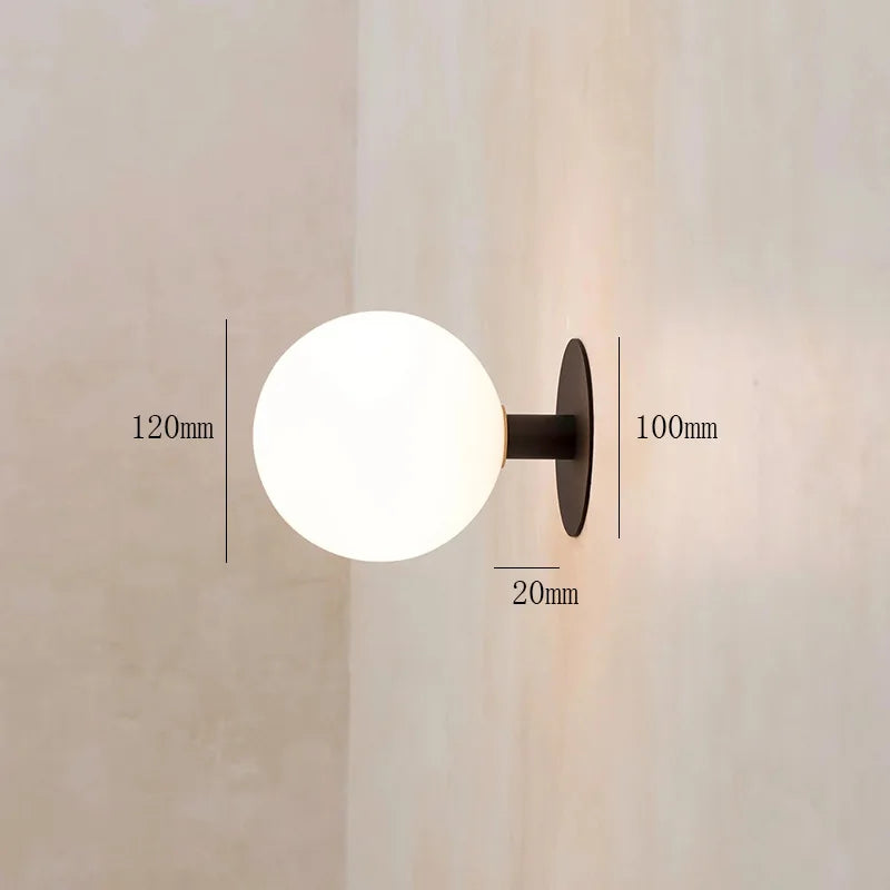 Modern Indoor Wall Light with Glass Luminous Ball for Living Room Bedroom Home Decor