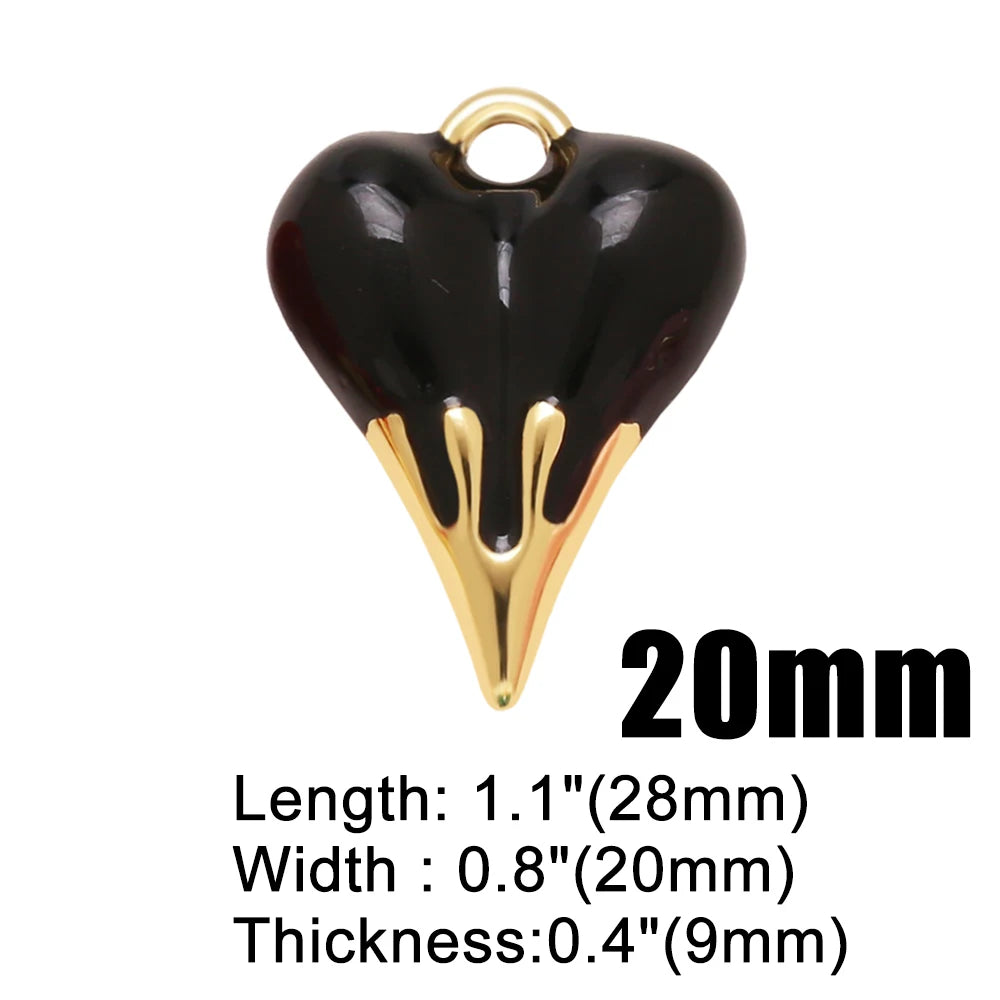 Multicolor Enamel Heart Pendant for Necklace DIY Jewelry Making Supplies