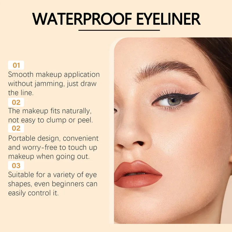 Waterproof Gel Eyeliner Pen Long Lasting Smudge Proof Eye Makeup Pencil