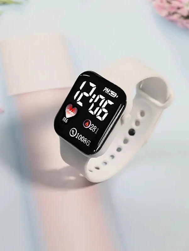 White Square Watch Set with Heart-Shaped Accessories for Valentine's Day & Birthdays