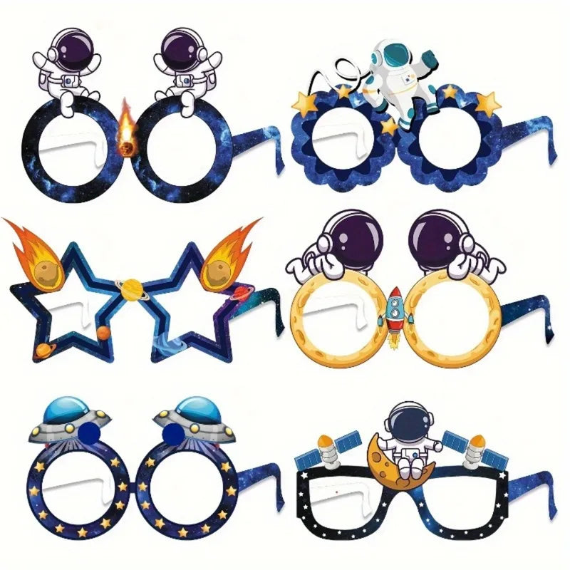 Space Themed Birthday Party Decorations - Photo Booth Props Set, 6 or 12 Pieces