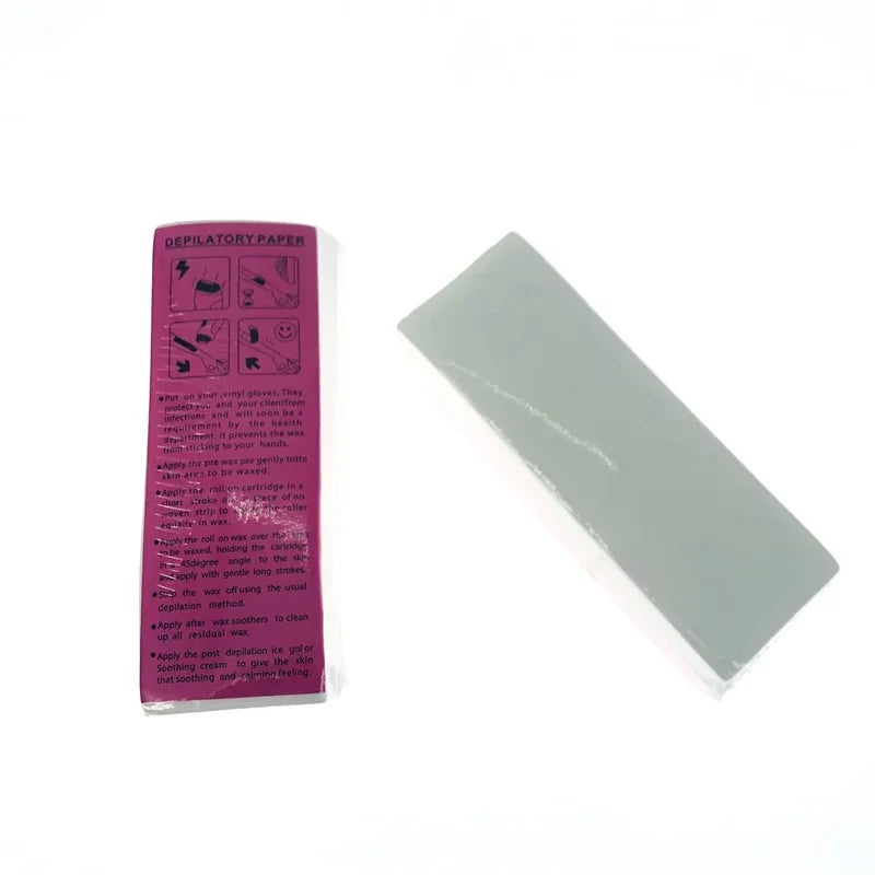 100 Sheets Waxing Hair Removal Paper Strips for Body & Face - Nonwoven Epilator Waxes