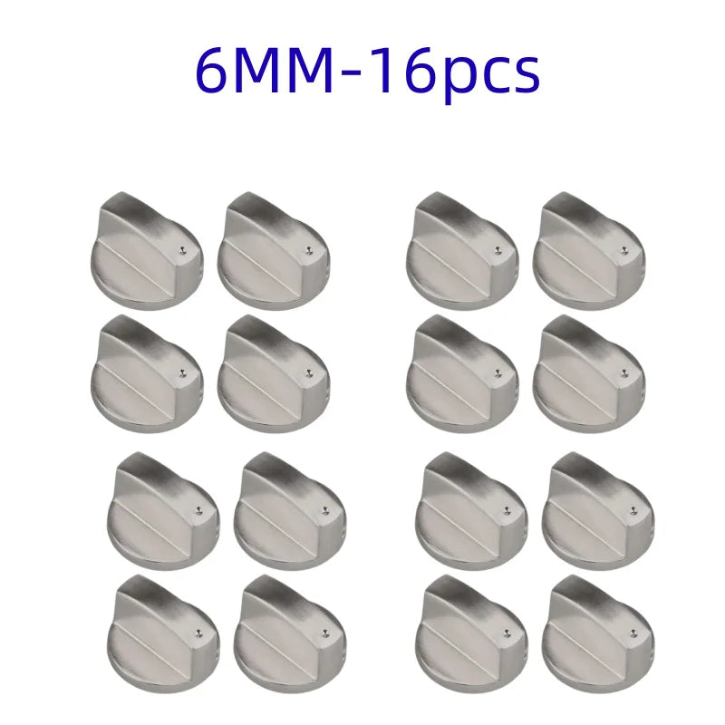 Universal Gas Stove Control Knobs Replacement Set for Cooktop & Oven - Durable Metal, 6mm/8mm