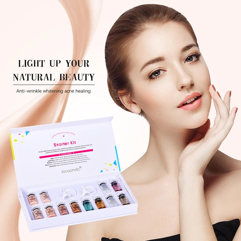 BB Cream & Skin Care Serum Kit for Brightening Anti-Aging Face Treatment