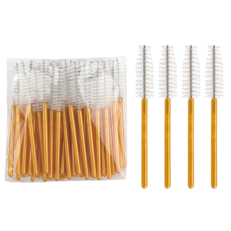 50Pcs Disposable Eyelash Makeup Brush Mascara Wands - Mini Eye Lash & Eyebrow Comb Set