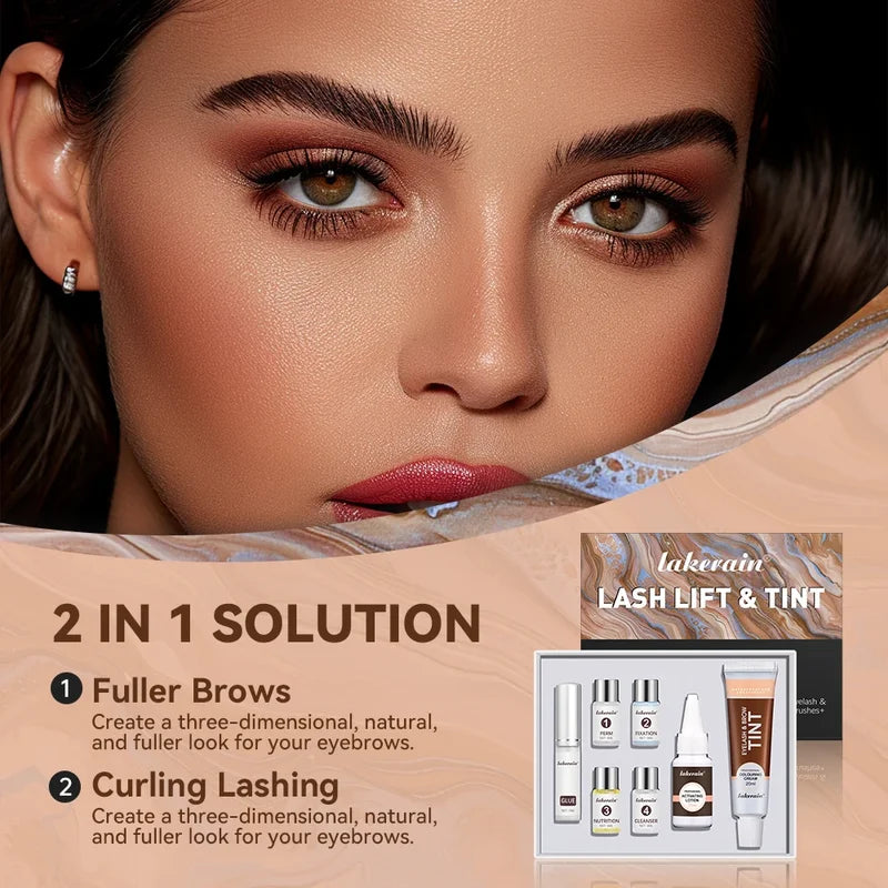 Professional Lash Lift & Tint Kit for Eyelashes and Brows - Includes Perming, Tinting, and Application Tools