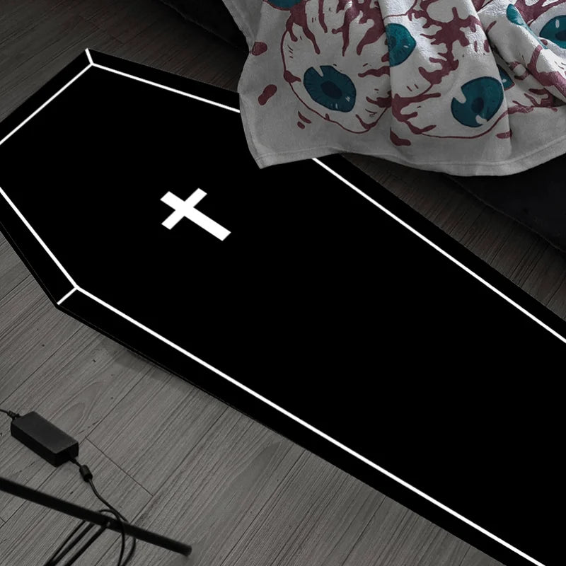Gothic Halloween Rug Cross Floor Mat Home Decor Bedroom Living Room Durable Floor Covering