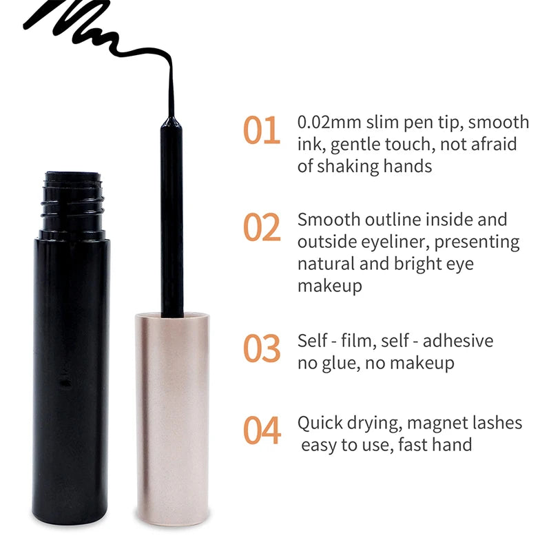 Magnetic Eyelashes with Eyeliner Kit - Reusable Natural Look, 5 Pairs