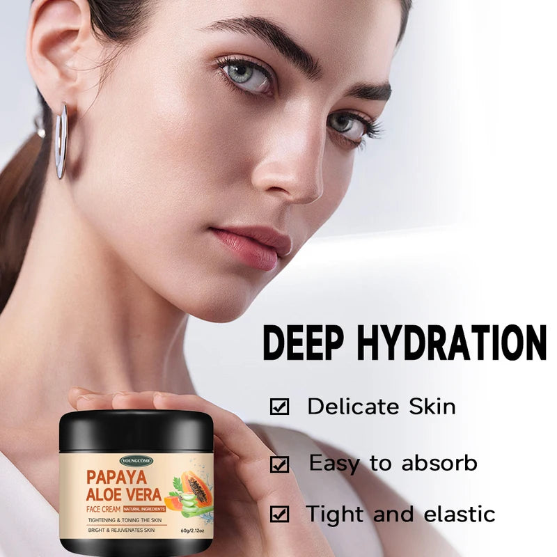 Papaya Aloe Face Moisturizer with Collagen for Anti-Aging & Skin Nourishing