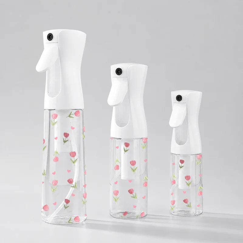 Refillable Floral Mist Spray Bottle - Fine Water Sprayer for Hair Plants Cleaning Travel