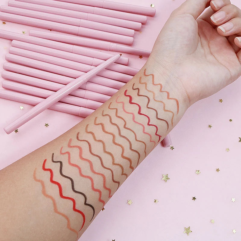 15 Colors Custom Lip Liner Set Bulk Vegan Waterproof Multi-Functional Makeup