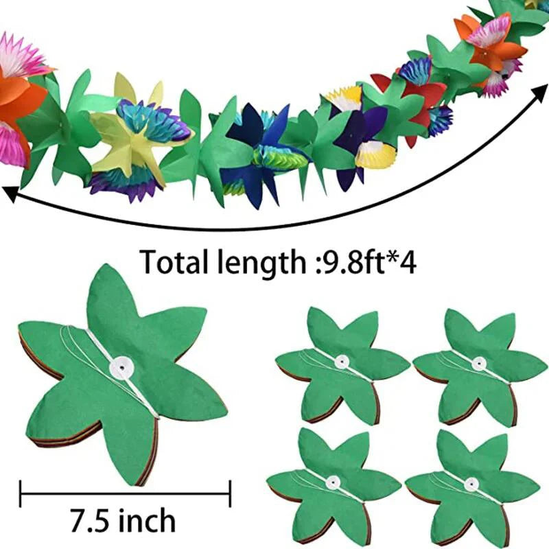 Hawaii Tropical Wreaths and Ribbons Decor for Summer Beach Party Home Decor